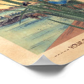 Japanse  ukio-e-blauwe iris en vogelscène poster (Hoek)