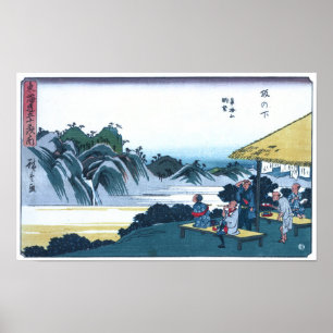 Japanse ukio-e van de Fudesute Mountain Poster