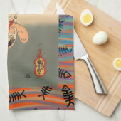 Japanse Ukiyo-e Catfish Wave Art Theedoek (Quarter Fold)