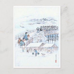 Japanse Ukiyo-e van 47 Ronin op de Ryogoku-brug Briefkaart