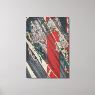 Japanse Ukiyo-e Yokai Ibaraki Demon van Yoshitoshi Canvas Afdruk