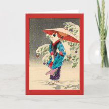 Japanse ukiyoe kat kerst & vakantie