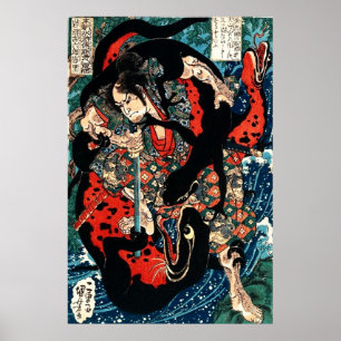 Japanse ukiyoe-kunst poster