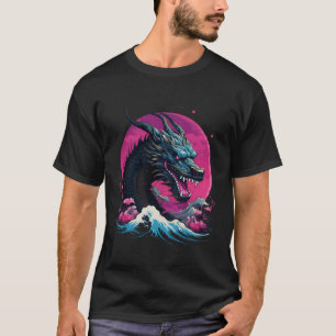 Japanse Vaporwave Tokyo Dragon Aziatische Retro 80 T-shirt