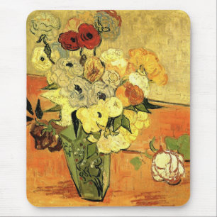 Japanse Vase, Rozen, Anemones van Vincent van Gogh Muismat