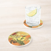 Japanse Vase, Rozen, Anemones van Vincent van Gogh Zandsteen Onderzetter (Zijkant)