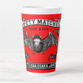 Japanse Veiligheid Wedstrijden Art Bats Latte Mok (Voorkant)