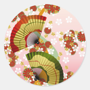 Japanse ventilator 3 ronde sticker