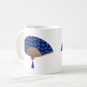 Japanse ventilator, Dragonfly Pattern, kobalt Blue Koffiemok (Voorkant links)