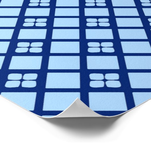 Japanse ventilator, Dragonfly Pattern, kobalt Blue Poster (Hoek)