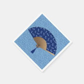 Japanse ventilator, Dragonfly Pattern, kobalt Blue Servetten (Hoek)