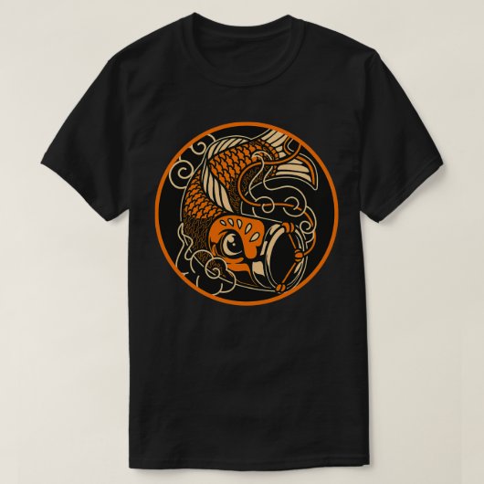Japanse vis Koi Nobori Black Classic TShirt (Design voorkant)