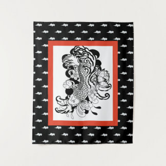 JAPANSE VIS MET WOLKENPATROON WANDKLEED