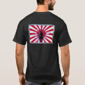 Japanse vlag en rijzende zon samoerai krijger t-shirt (Achterkant)