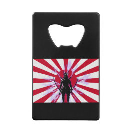 Japanse vlag en stijgende zon Samurai Warrior Kredietkaart Flessenopener