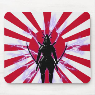 Japanse vlag en stijgende zon Samurai Warrior Muismat