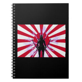 Japanse vlag en stijgende zon Samurai Warrior Notitieboek