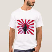 Japanse vlag en stijgende zon Samurai Warrior T-shirt (Voorkant)