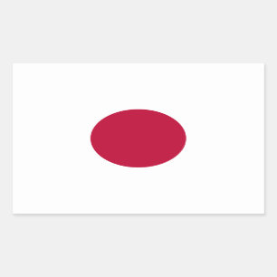 Japanse vlag: Hinomaru, Nisshōki, Red Rising Sun Rechthoekige Sticker