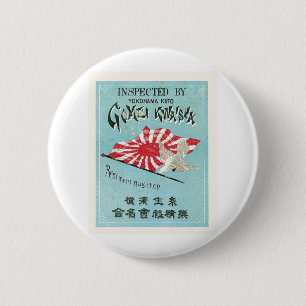 Japanse vlag  Japans zijde label Ronde Button 5,7 Cm