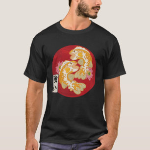 Japanse Vlag Koi Vis Koi Karper Aquarium Koi Kanji T-shirt