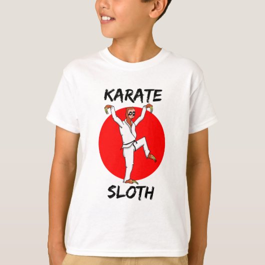 Japanse vlag met Karate Sloth T-shirt (Voorkant)