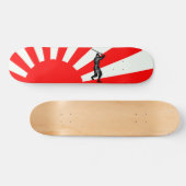 Japanse vlag met Ninja Skateboard (Horizontaal)