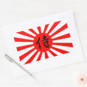 Japanse vlag met Samurai Kanji-symbool Rechthoekige Sticker (Envelop)