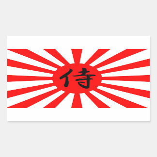 Japanse vlag met Samurai Kanji-symbool Rechthoekige Sticker