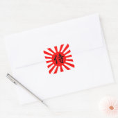 Japanse vlag met Samurai Kanji-symbool Vierkante Sticker (Envelop)