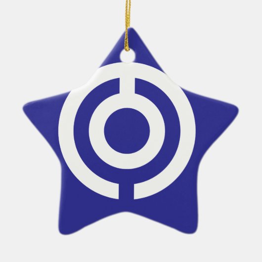 Japanse vlag — Okinawa Keramisch Ornament (Voorkant)