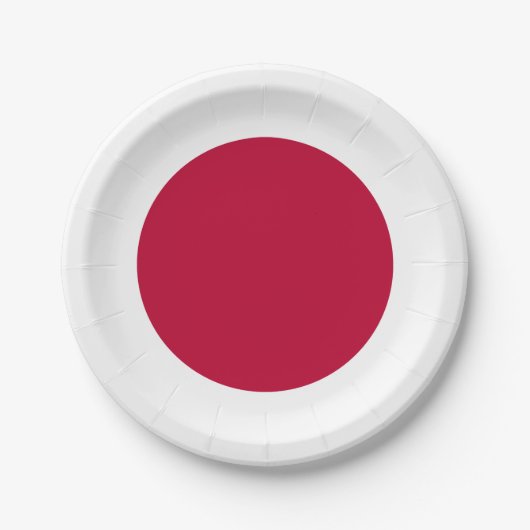 Japanse vlag papieren bordje (Voorkant)