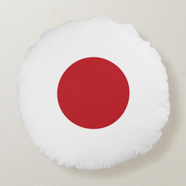 Japanse vlag rond kussen (Achterkant)