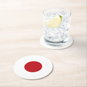 Japanse vlag ronde kartonnen onderzetter