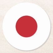 Japanse vlag ronde kartonnen onderzetter (Voorkant)