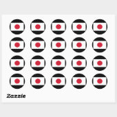 Japanse vlag ronde sticker (Vel)