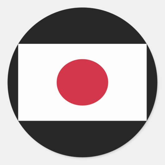 Japanse vlag ronde sticker (Voorkant)