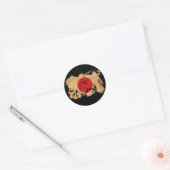 Japanse vlag ronde sticker (Envelop)