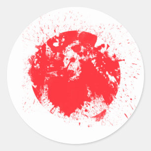 Japanse vlag ronde sticker