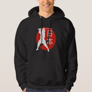 Japanse Vlag Samurai Krijger Retro Reis Kaart Hoodie