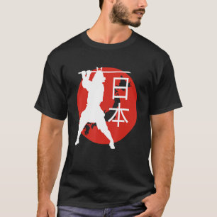 Japanse vlag Samurai Warrior Retro Travel Map T-shirt