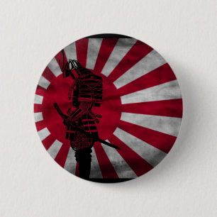 Japanse vlag van Samurai Ronde Button 5,7 Cm