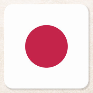 Japanse vlag vierkante kartonnen onderzetter