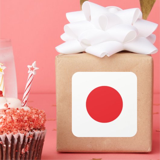 Japanse vlag vierkante sticker (Feest)
