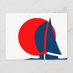 Japanse vlag zeilboot Japan Nautisch Briefkaart