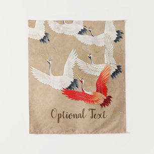 Japanse vliegende kranen wandkleed