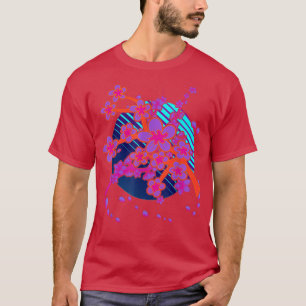 Japanse Vloer Sakura 80s Vaporwave Cherry T-shirt