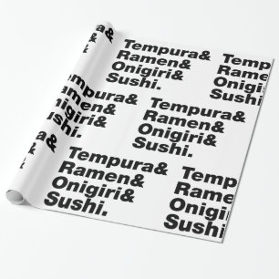 Japanse voedingsmiddelen Tempura & Ramen & Onigiri Cadeaupapier