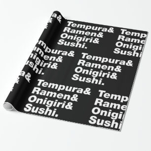 Japanse voedingsmiddelen Tempura & Ramen & Onigiri Cadeaupapier