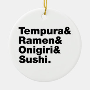 Japanse voedingsmiddelen Tempura & Ramen & Onigiri Keramisch Ornament